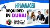 Human Resources Manager Required in Dubai