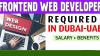 Frontend Web Developer Required in Dubai